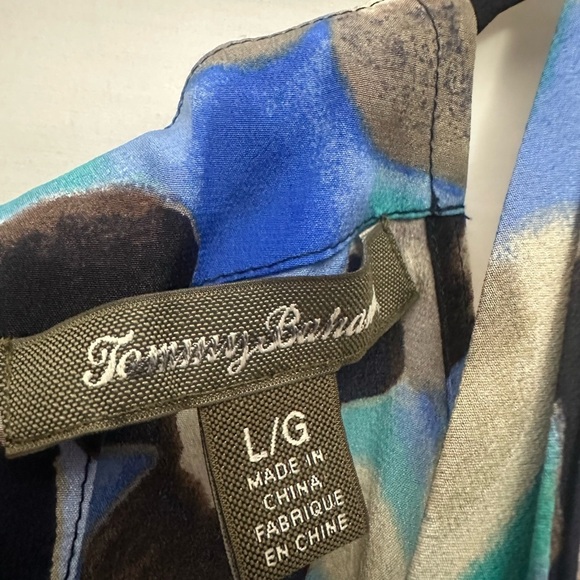 Tommy Bahama Floral Silk Halter Top Size Large Tropical Resortwear Twist Neck - Picture 3 of 4